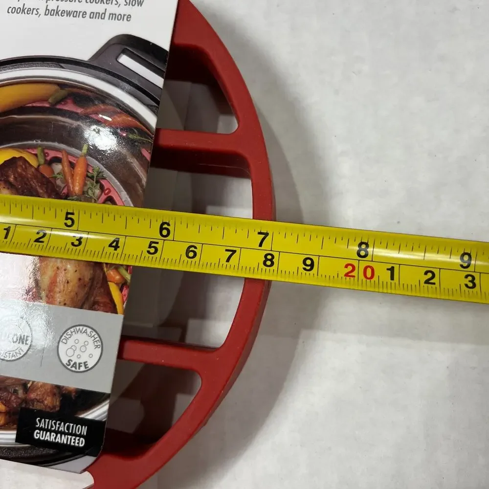 OXO Good Grips Silicone Pressure Cooker Rack Red Roasting Trivet NEW